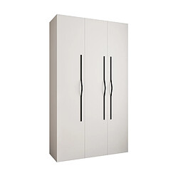 Abiks Meble Armoire à portes battantes Como 2 245,5/140/50 3 portes (blanc/noir)