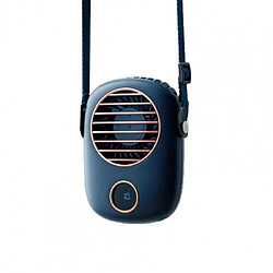 (Blue) Hanging Neck Fan Portable Usb Rechargeable 3 Gears