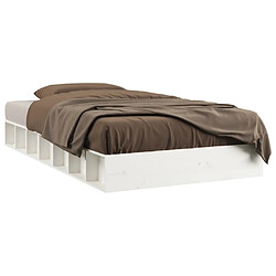 vidaXL Cadre de lit sans matelas blanc 90x200 cm bois massif