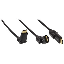 InLine® HDMI Angle Plug 180 ° haute vitesse avec Ethernet A à A plaqué or 1 m