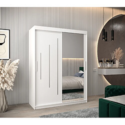 Abiks Meble Armoire YORK 2 À Portes Coulissantes 200/150/62 2 Portes (Blanc/Blanc)