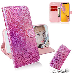 Wewoo Housse Coque Pour iPhone XS Max couleur unie coloré boucle magnétique horizontale étui en cuir PU avec titulaire et fentes cartes et portefeuille et lanière rose