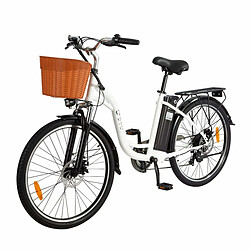 Vélo Électrique DYU C6 26 Pouces 25km/h - Moteur 350W Batterie 36V12.5Ah Freins à Disque - Blanc pas cher