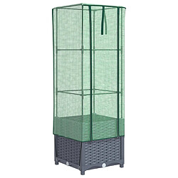 vidaXL Jardinière surélevée avec housse aspect rotin 40x40x139 cm