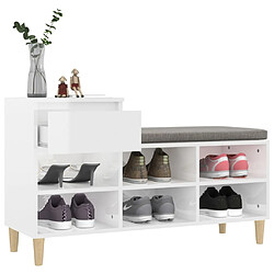 Maison Chic Armoire à chaussure,Meuble à Chaussures Blanc brillant 102x36x60 cm Bois ingénierie -MN33484 pas cher