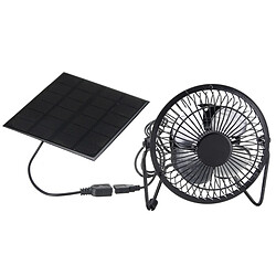 Mini Ventilateur Alimenté par Panneau Solaire Ventilateur Portable 5W Serre Solaire de 4 pouces pour Bureau Extérieur