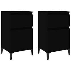 Maison Chic Lot de 2 Tables de chevet - Tables de Nuit noir 40x35x70 cm