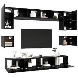 Avis Maison Chic Ensemble de meubles TV 8 pcs | Banc TV Moderne pour salon | Meuble de Rangement - Noir Aggloméré -MN18717