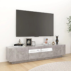 Acheter vidaXL Meuble TV avec lumières LED Gris béton 180x35x40 cm