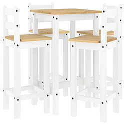 vidaXL Ensemble de bar 5 pcs Blanc Bois de pin massif