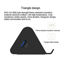 Wewoo Hub USB 3.0 ABS Matériel Bureau 4 Ports USB 3.0 avec Support de Téléphone / Tablette et 1 m USB Câble Indicateur LED pas cher