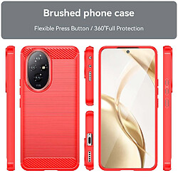 Htdmobiles Coque pour Honor 200 5G - housse etui silicone gel carbone + verre trempe - ROUGE