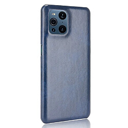 Coque en TPU + PU Texture litchi anti-goutte enduite bleu pour votre Oppo Find X3/Find X3 Pro