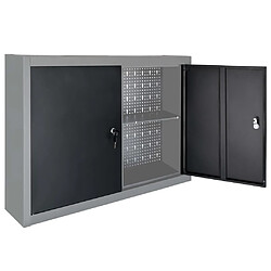 Avis vidaXL Armoire à outils murale Style Industriel Métal Gris et noir