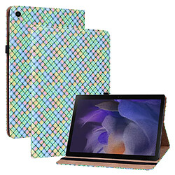 Etui en PU texture tissée multicolore antichoc avec support et porte-cartes multicolore pour votre Samsung Galaxy Tab A8 10.5 (2021)