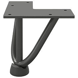 Acheter vidaXL Pieds de table en forme d'épingle à cheveux 4 pcs anthracite