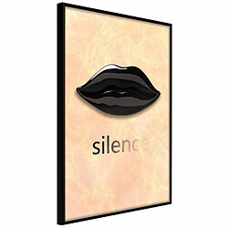 Paris Prix Affiche Murale Encadrée Silent Lips 20 x 30 cm Noir