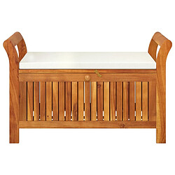 Maison Chic Banc de rangement | Meuble de rangement d'Entrée | Coffres d'Intérieur de jardin avec coussin 91 cm Bois d'acacia -MN39997 pas cher