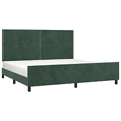 Avis Maison Chic Lit adulte - Cadre Structure de lit avec tête de lit Contemporain Vert foncé 200x200 cm Velours -MN97908