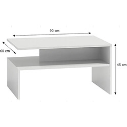 Avis Vivaldi Table Basse Biston Blanc 90 cm