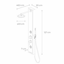 Acheter K20 Colonne de Douche Hydromassante K2O Lusso Zen 20x7x127 cm en Imitation Pierre avec Robinet, 2 Jets, Douchette et Effet Pluie