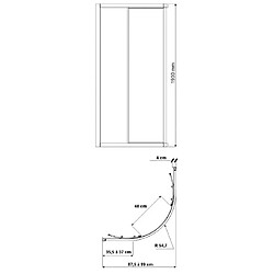 Leda - Paroi Atout 3 1/4 Rond Coulissant 90 Vt Blanc