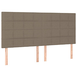 Avis vidaXL Tête de lit à LED Taupe 180x5x118/128 cm Tissu