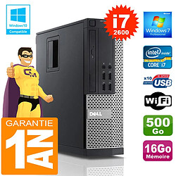 PC DELL 990 SFF Core I7-2600 Ram 16Go Disque 500 Go Wifi W7 - Occasion