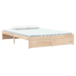 Avis Maison Chic Lit adulte - Lit simple Cadre de lit,Structure du lit Contemporain Bois massif 140x200 cm -MN29782