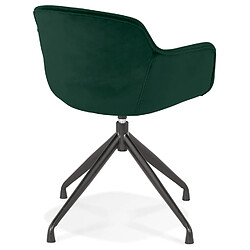 Acheter Alterego Chaise design avec accoudoirs 'GRAPIN' en velours vert