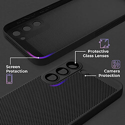 Moozy VentiGuard Coque de téléphone pour Samsung Galaxy S23, Housse respirante pour Samsung Galaxy S23 avec motif perforé pour la circulation de l'air, Coque pour Samsung 23, Noir