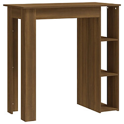 vidaXL Table de bar avec étagère chêne marron bois d'ingénierie