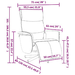 vidaXL Fauteuil inclinable de massage repose-pieds noir similicuir pas cher