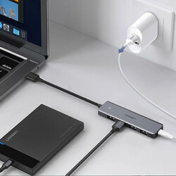 UGREEN HUB USB-C de 4 puertos USB 3.0+Micro USB Gris 70336 pas cher