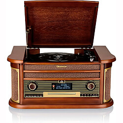 Tourne-Disque Roadstar HIF-1996D+BT - 33/45/78 Tr/Min, Radio Dab+/FM, CD/CDR/CDRW/CD-MP3, Cassette, Bluetooth, USB, rétro, Bois