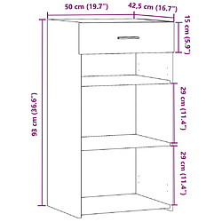 vidaXL Buffet noir 50x42,5x93 cm bois d'ingénierie pas cher