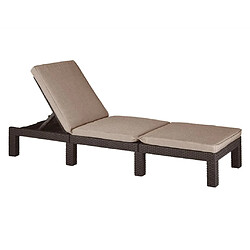 Keter Chaise longue avec coussin Daytona Marron