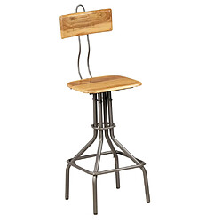 Helloshop26 Lot de deux tabourets de bar design chaise sièges teck recyclé massif 1202129