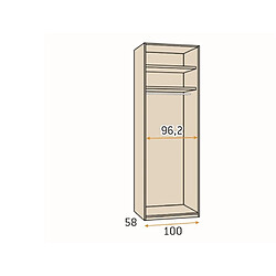 Acheter Inside 75 Armoire dressing d'angle chambre structure Elegant façade Blanco Laquée hauteur 240 cm