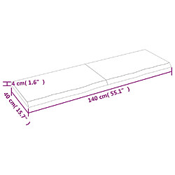 vidaXL Étagère murale 140x40x(2-4) cm bois de chêne massif non traité pas cher