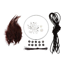 Acheter Kits Matériel Dream Catcher DIY Boucle En Fer, Cordon En Daim, Plume, Perles Marron