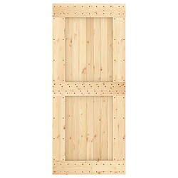 Avis vidaXL Porte coulissante et kit de quincaillerie 90x210 cm pin massif