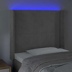 Acheter Maison Chic Tête de lit scandinave à LED,meuble de chambre Gris clair 83x16x118/128 cm Velours -MN91730