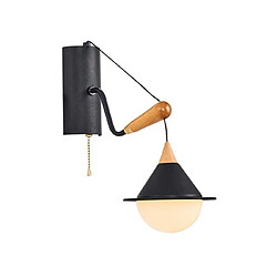 HOMEMANIA Lampe Murale Abi Applique - à Cône - Noir, Bois en Métal, 14 x 29 x 34 cm, 1 x LED, Max 5W, 3000K, 500LM Lumière Blanc Naturel