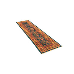 Avis Vidal Tapis de couloir en laine 320x87 vert Kashkuli