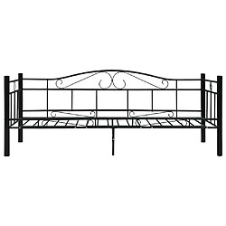 Avis vidaXL Cadre de lit de repos sans matelas Noir Métal 90x200cm