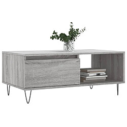 Avis vidaXL Table basse Sonoma gris 90x50x36,5 cm Bois d'ingénierie