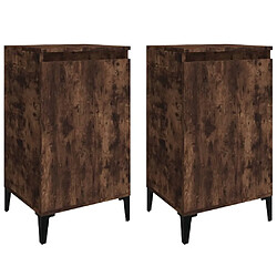 Maison Chic Lot de 2 Tables de chevet - Tables de Nuit chêne fumé 40x35x70 cm bois d'ingénierie