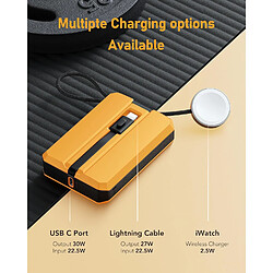 Avis SANAG Pd 30W Batterie Externe Charge Rapide 10000Mah, Compacte Power Bank Avec Câble Intégrée Pour Iphone & Mini Chargeur Portable De Montre, Universel Compatible Avec Iphone/Iwatch/Macbook, Jaune