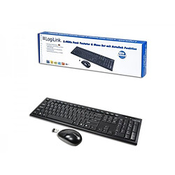 Alpexe Kit clavier et souris sans fil LogiLink 2.4GHz (ID0104)